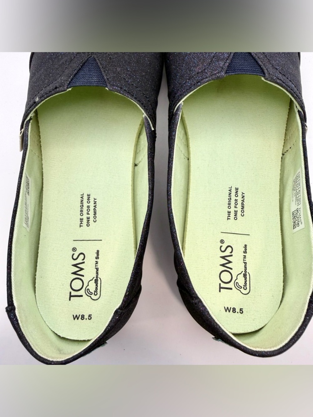 TOMS-Alpargata-Midnight Blue Sparkle Glitter Embroidered Fox-Size 8.5-In Box-EUC - Picture 7 of 16